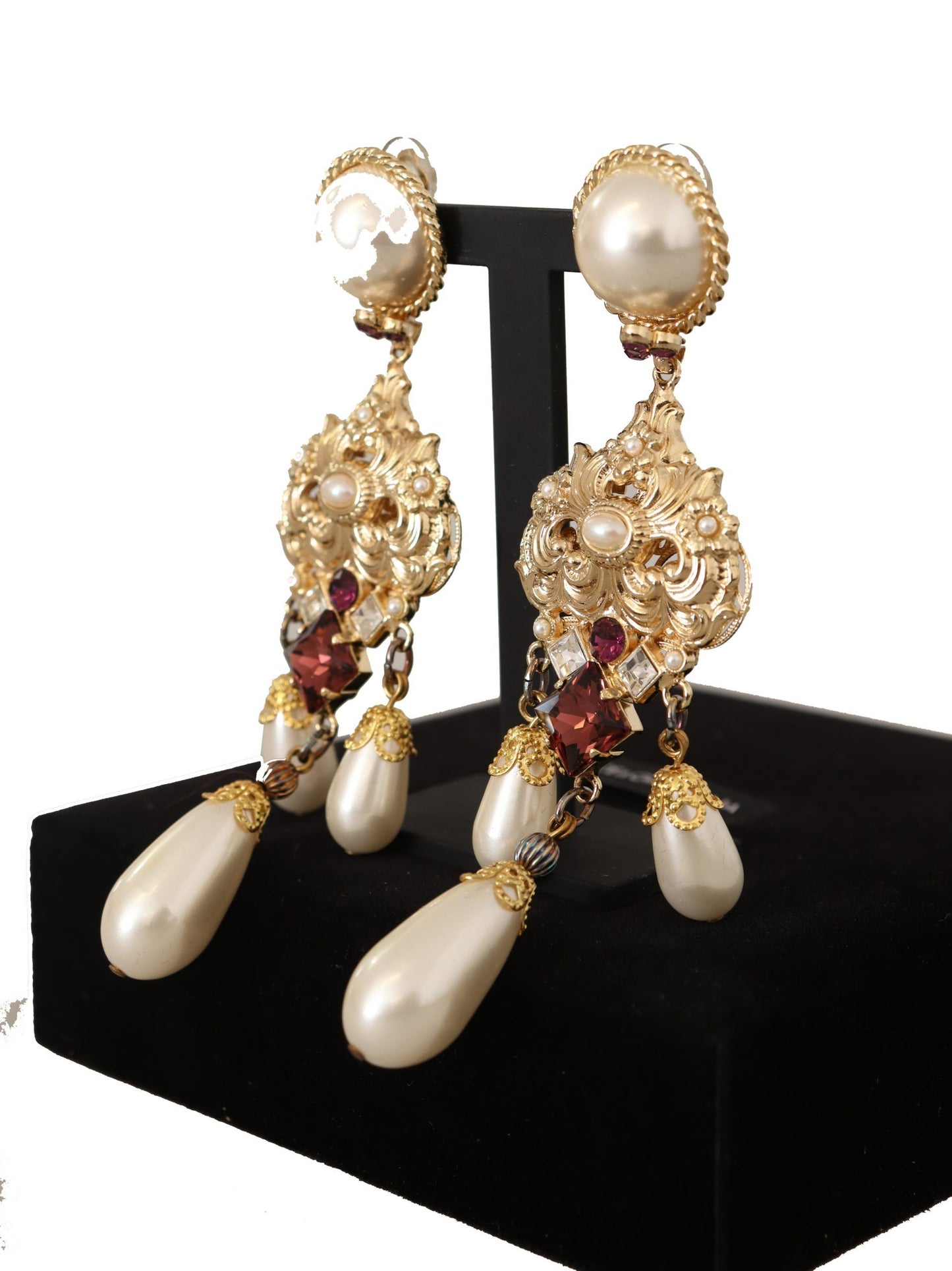 Dolce & Gabbana Baroque Elegance Gold Tone Clip-on Earrings