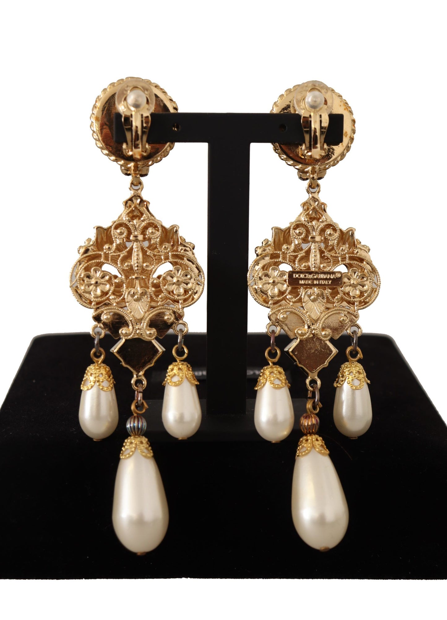 Dolce & Gabbana Baroque Elegance Gold Tone Clip-on Earrings