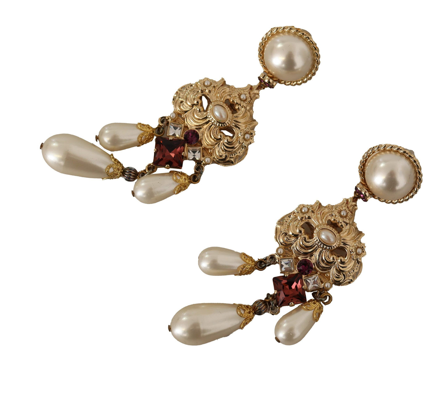 Dolce & Gabbana Baroque Elegance Gold Tone Clip-on Earrings