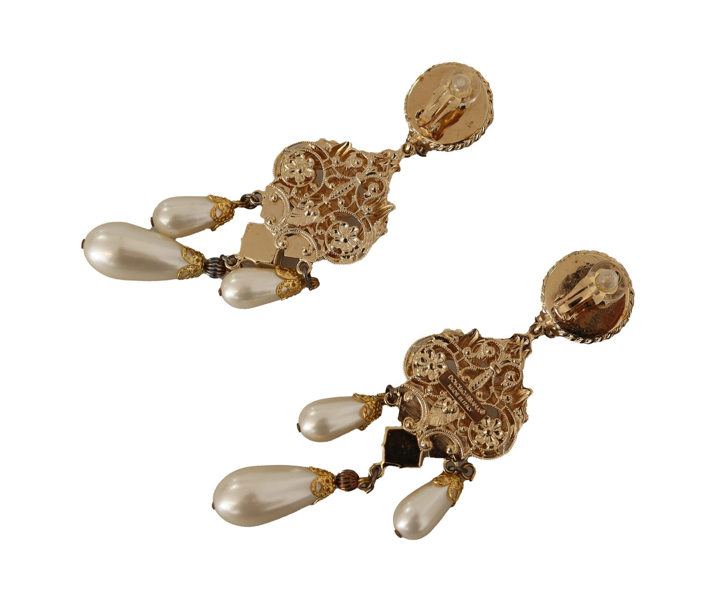 Dolce & Gabbana Baroque Elegance Gold Tone Clip-on Earrings