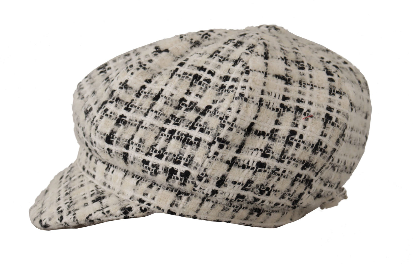 Dolce & Gabbana Elegant Tweed Newsboy Cap with DG Logo Plaque