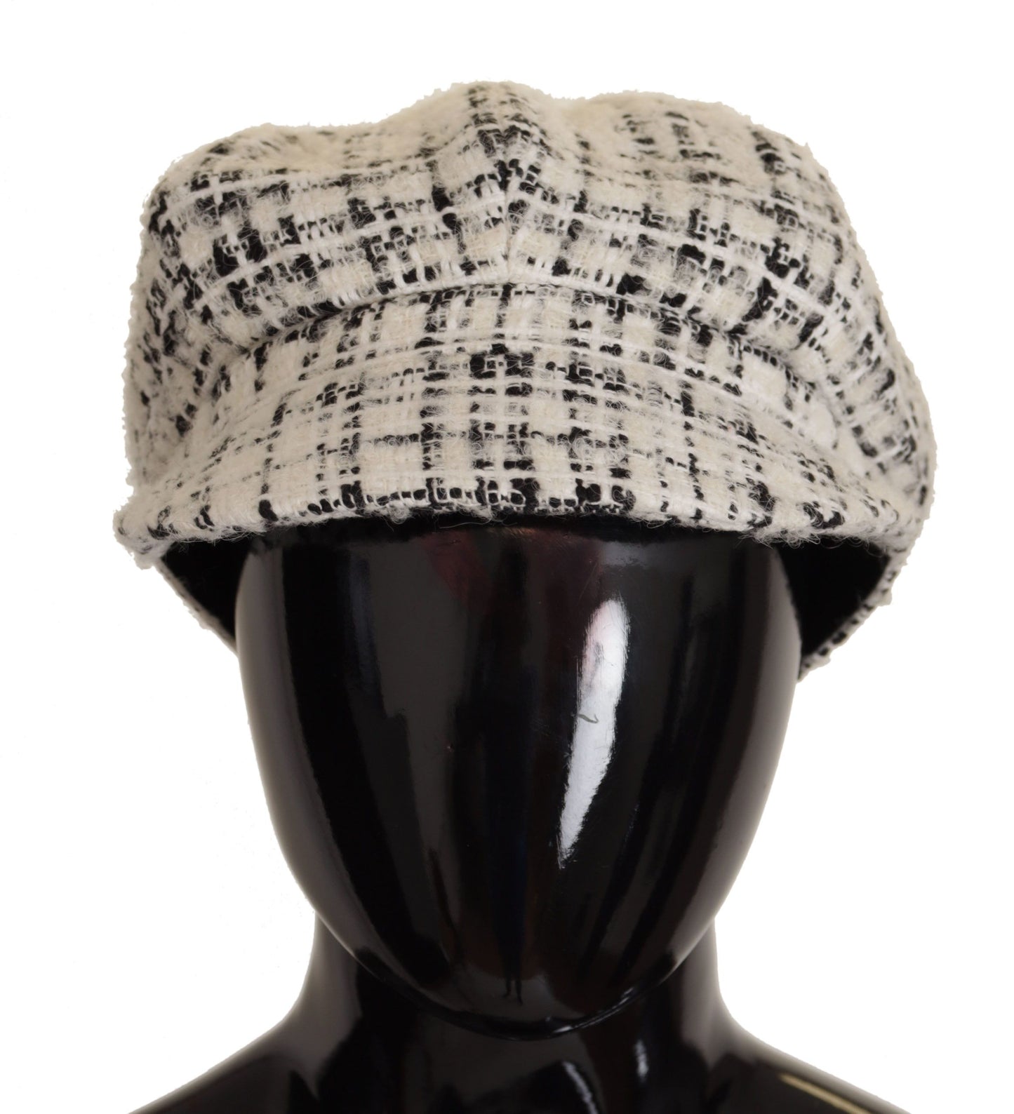 Dolce & Gabbana Elegant Tweed Newsboy Cap with DG Logo Plaque