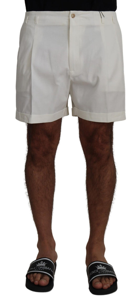 Dolce & Gabbana Chic White Cotton Blend Designer Shorts