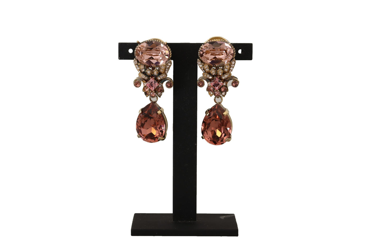 Dolce & Gabbana Elegant Crystal Encrusted Clip-On Earrings