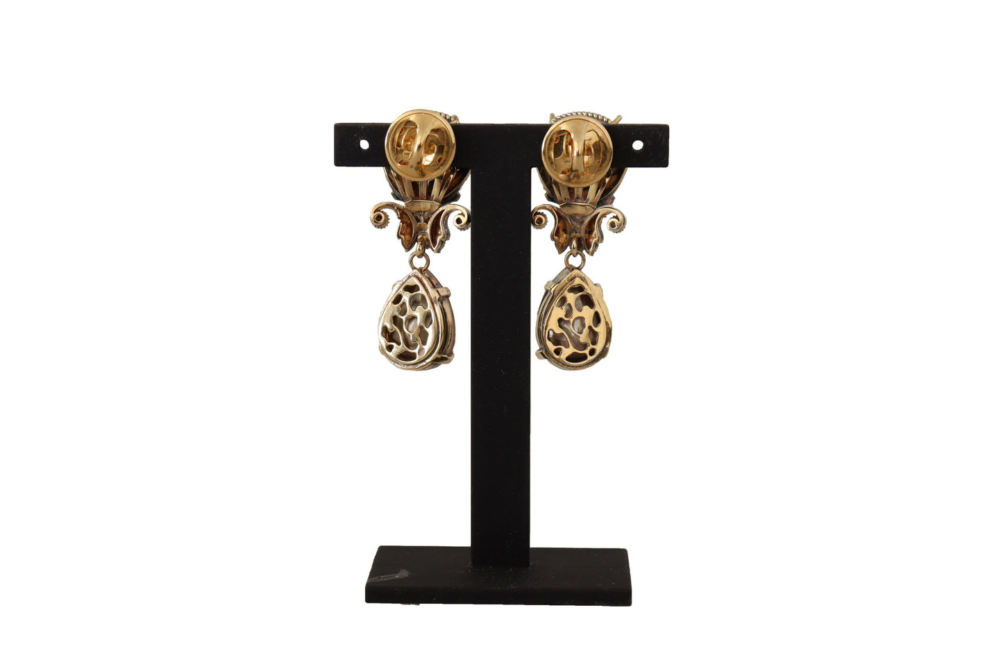 Dolce & Gabbana Elegant Crystal Encrusted Clip-On Earrings