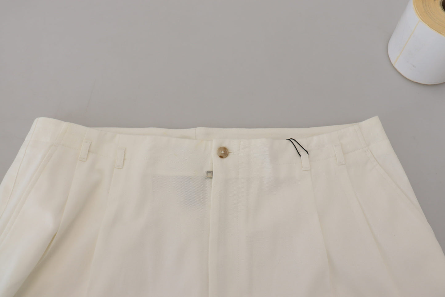 Dolce & Gabbana Chic White Cotton Blend Designer Shorts