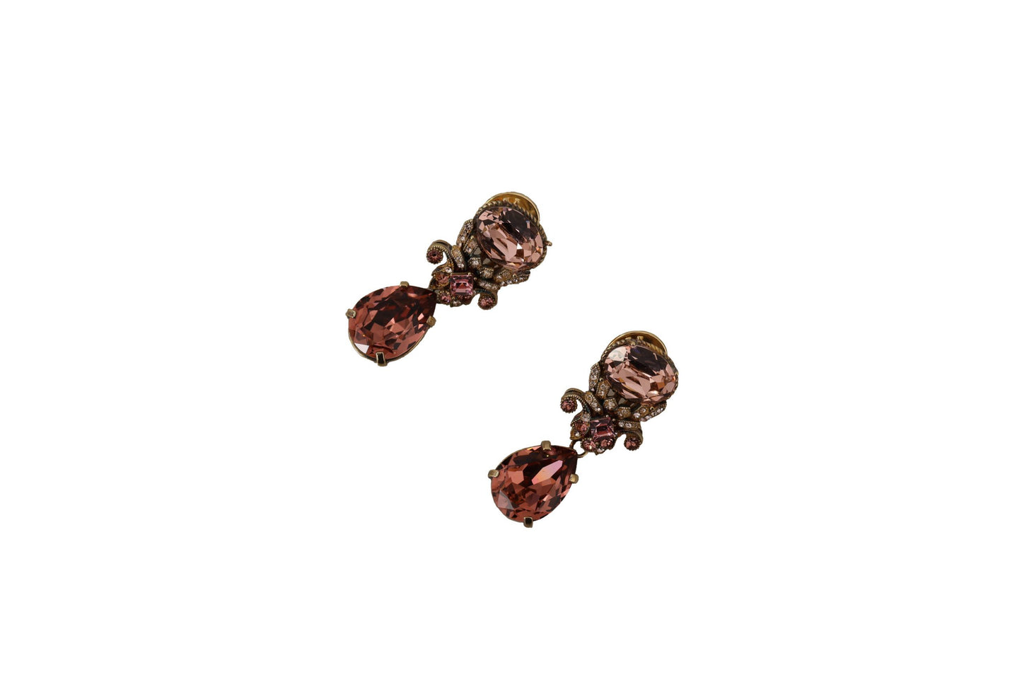 Dolce & Gabbana Elegant Crystal Encrusted Clip-On Earrings