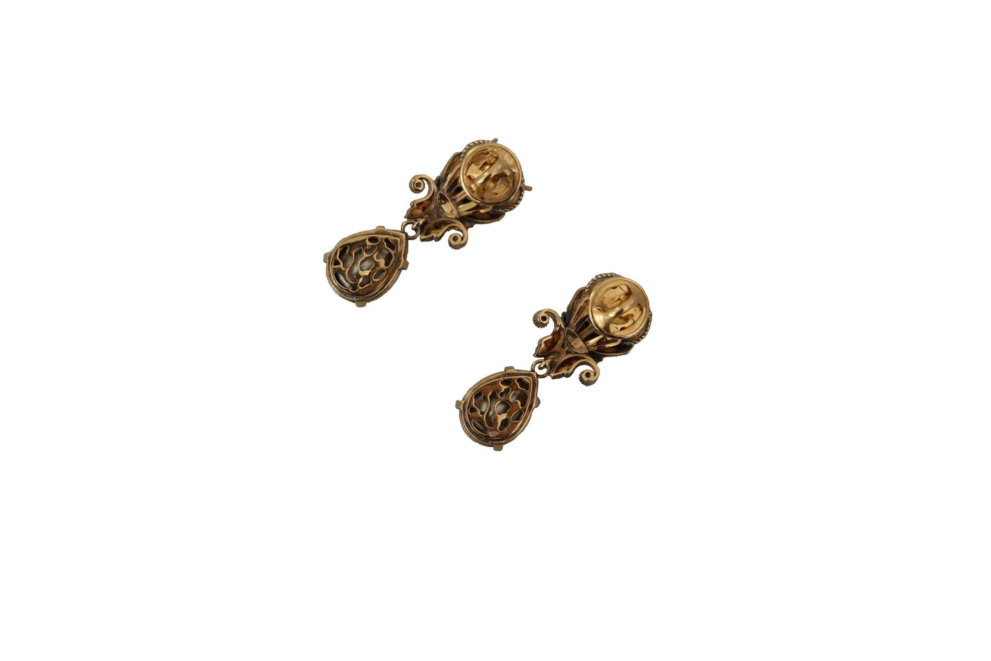 Dolce & Gabbana Elegant Crystal Encrusted Clip-On Earrings