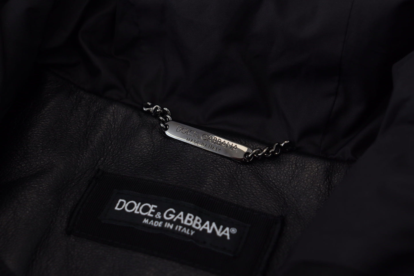 Dolce & Gabbana Sleek Leather Hooded Bomber Jacket