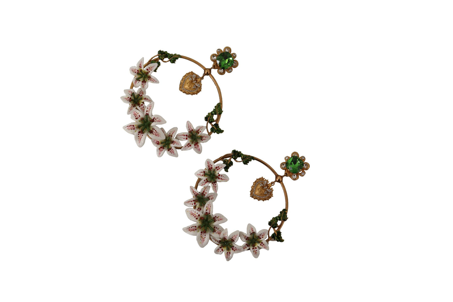 Dolce & Gabbana Elegant Gold-Tone Crystal Hoop Earrings