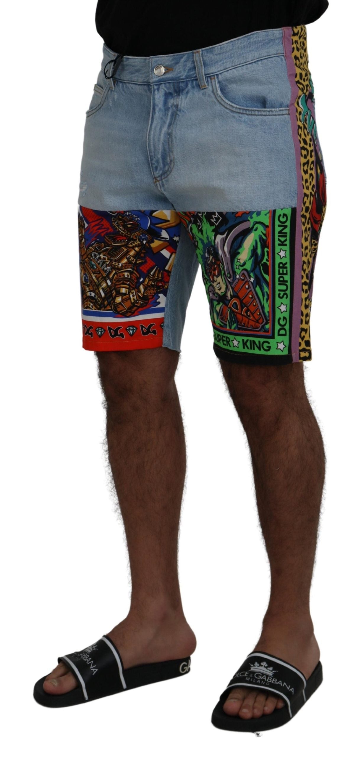 Dolce & Gabbana Multicolor Bermuda DG Patchwork Shorts