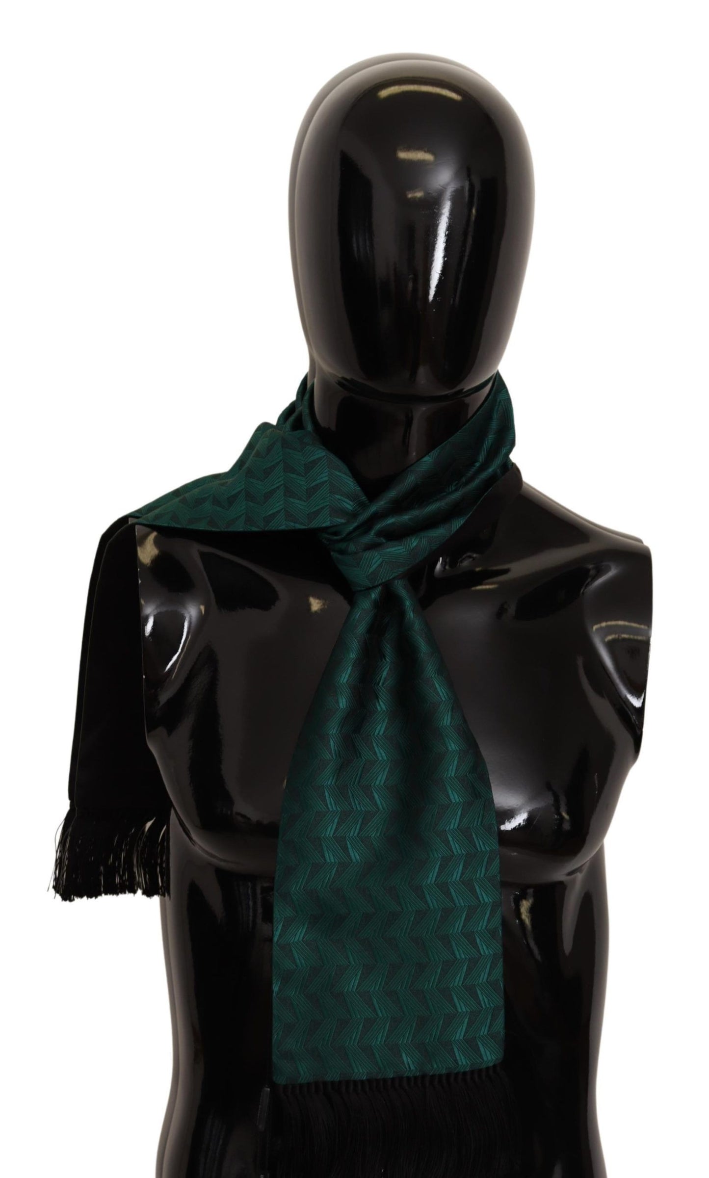 Dolce & Gabbana Elegant Silk Fringe Scarf in Green