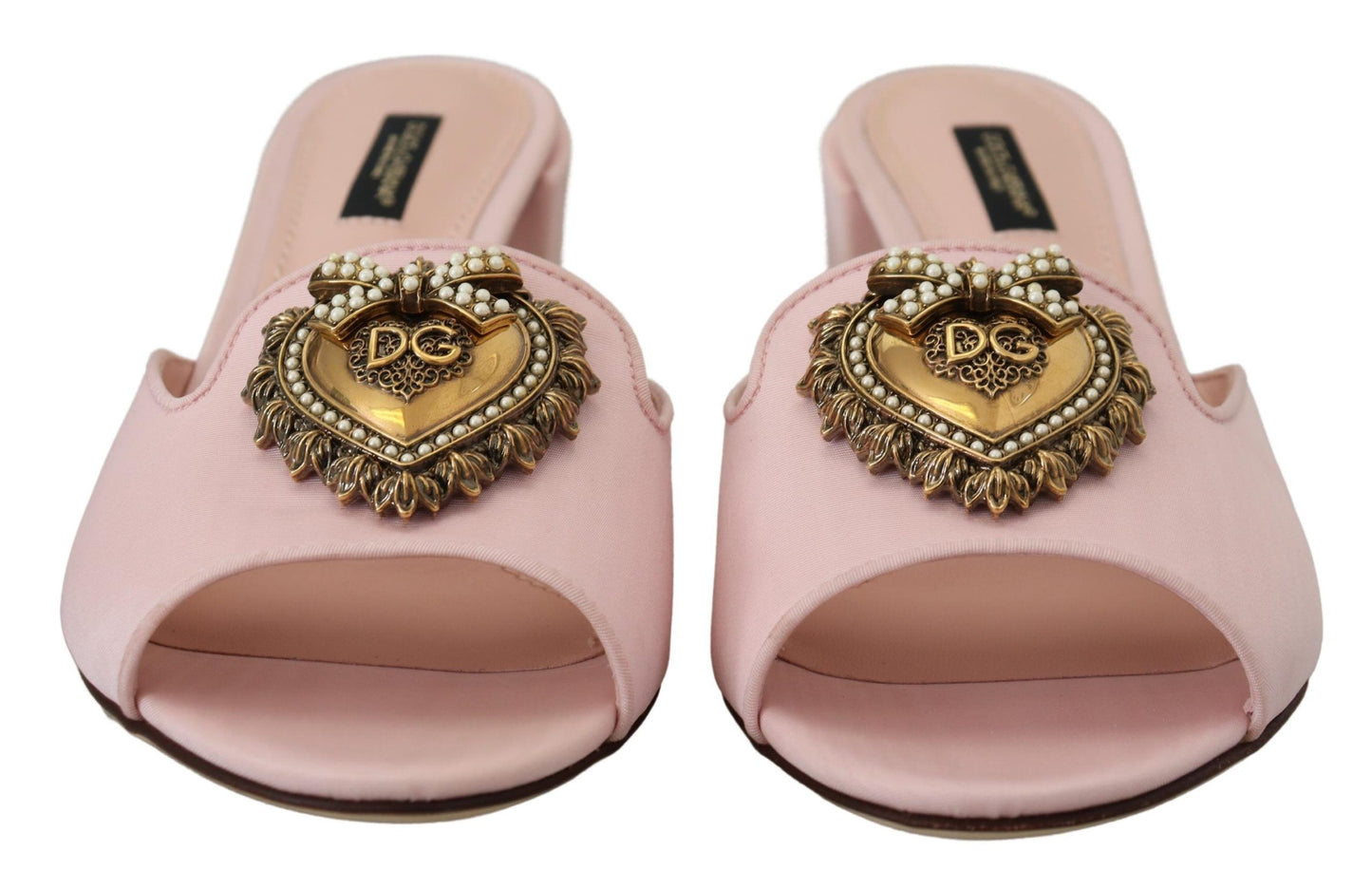 Dolce & Gabbana Elegant Pink Silk Slide Sandals