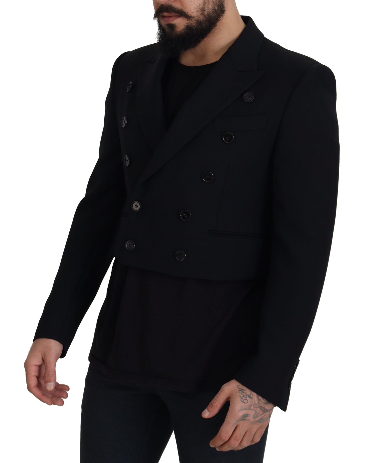 Dolce & Gabbana Elegant Black Double Breasted Wool Jacket