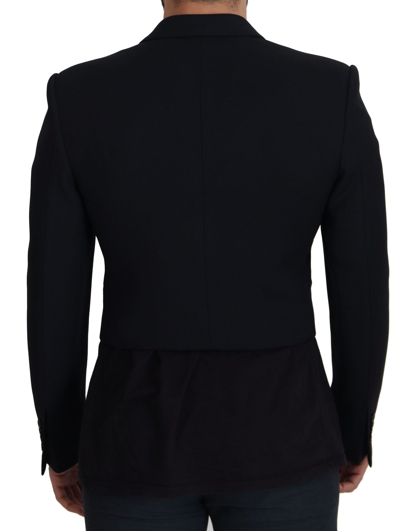 Dolce & Gabbana Elegant Black Double Breasted Wool Jacket