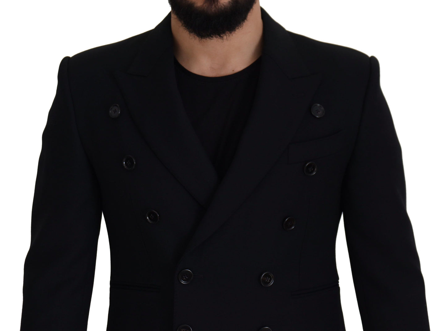 Dolce & Gabbana Elegant Black Double Breasted Wool Jacket