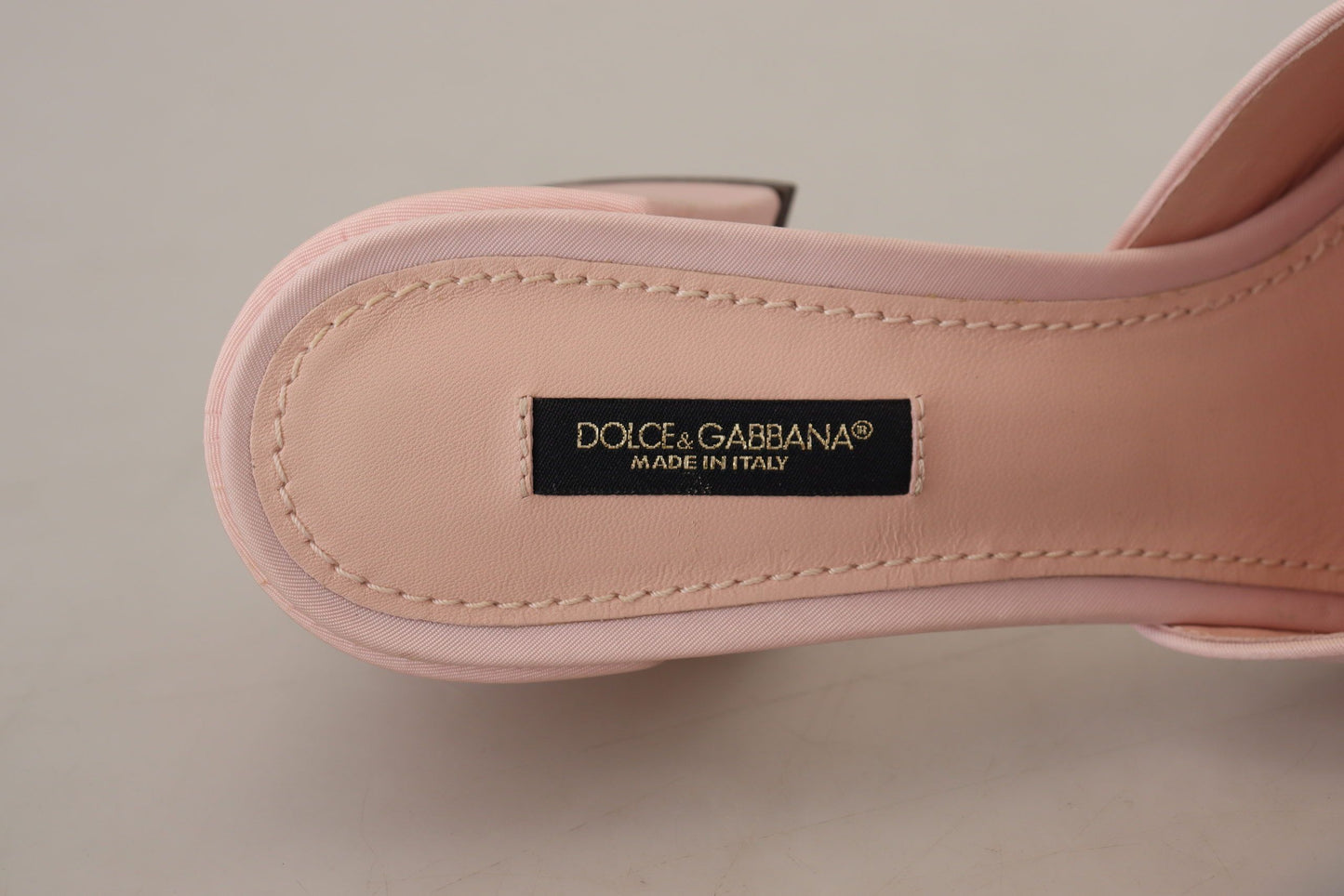 Dolce & Gabbana Elegant Pink Silk Slide Sandals