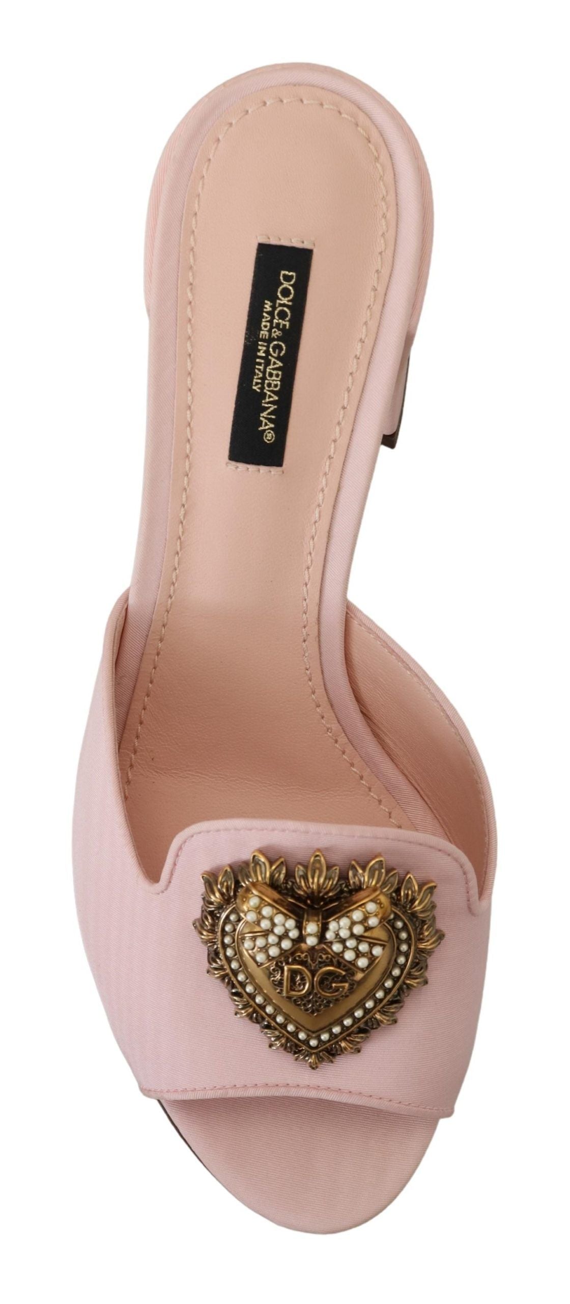 Dolce & Gabbana Elegant Pink Silk Slide Sandals