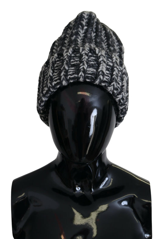 Dolce & Gabbana Elegant Black and White Cashmere Beanie