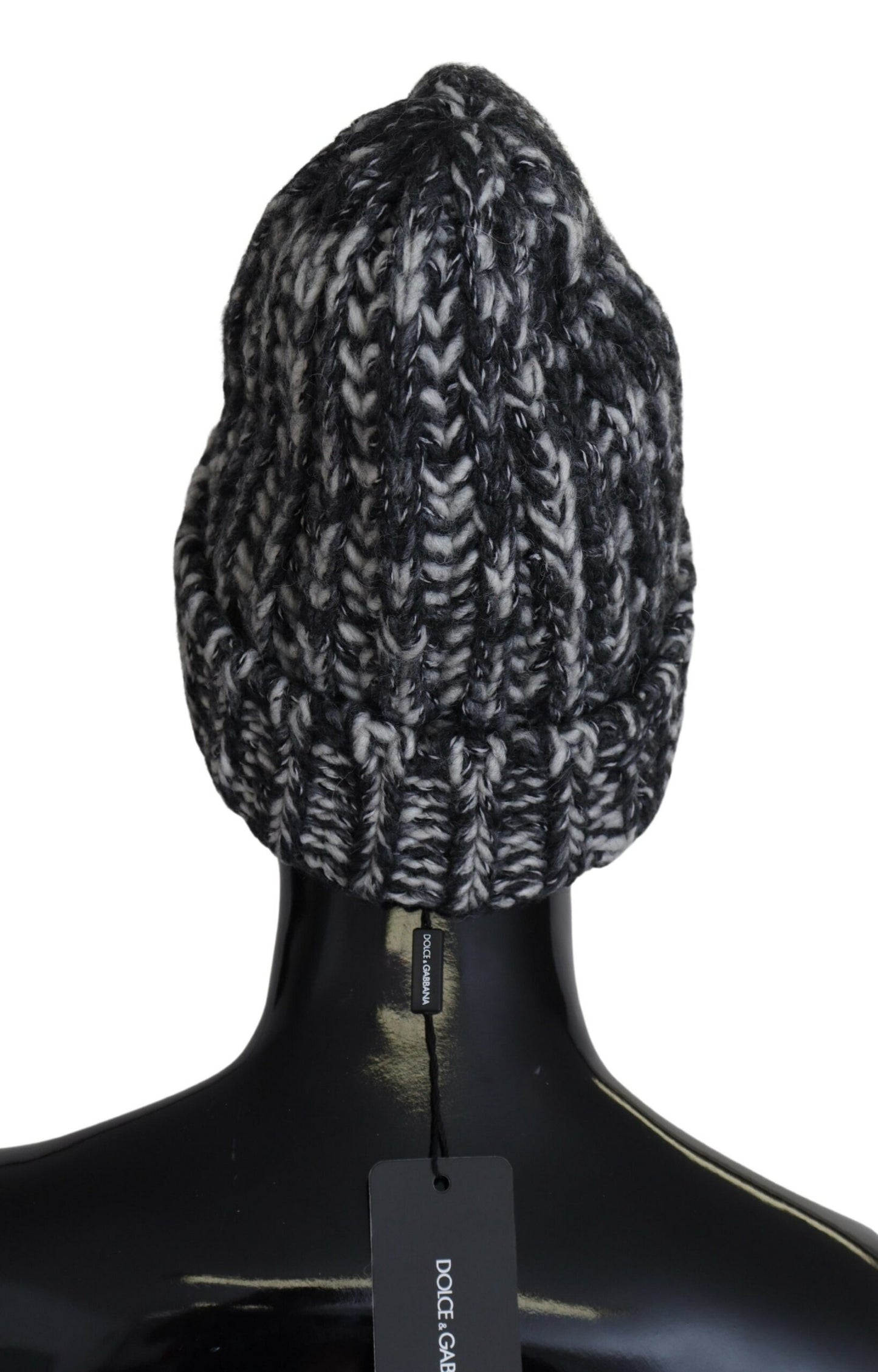 Dolce & Gabbana Elegant Black and White Cashmere Beanie