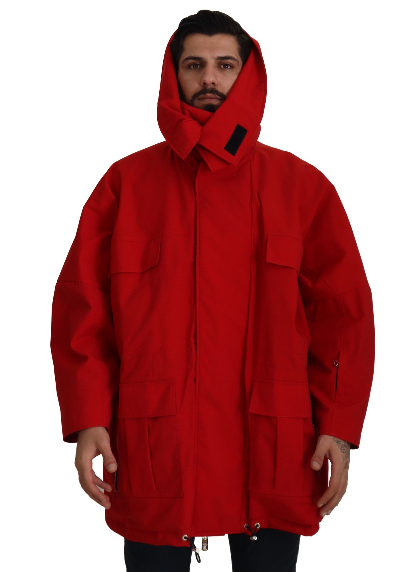 Dolce & Gabbana Sleek Red Lightweight Windbreaker Jacket