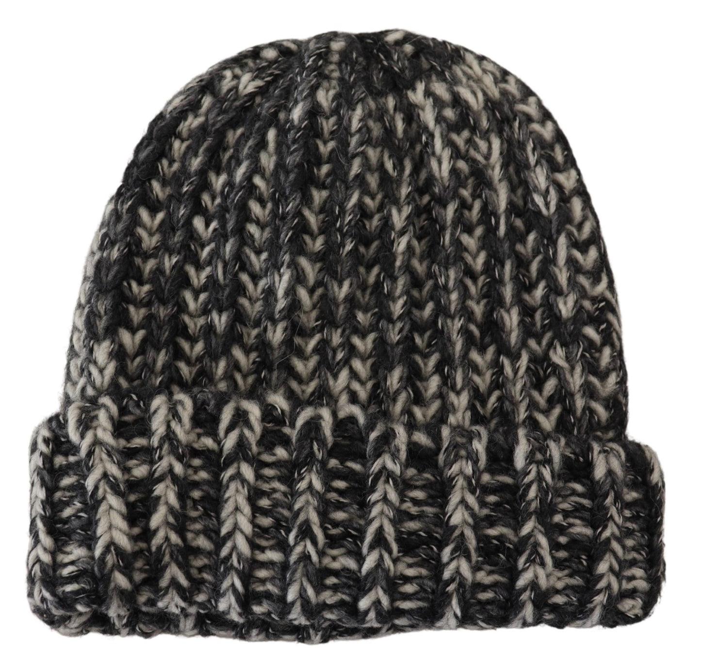 Dolce & Gabbana Elegant Black and White Cashmere Beanie