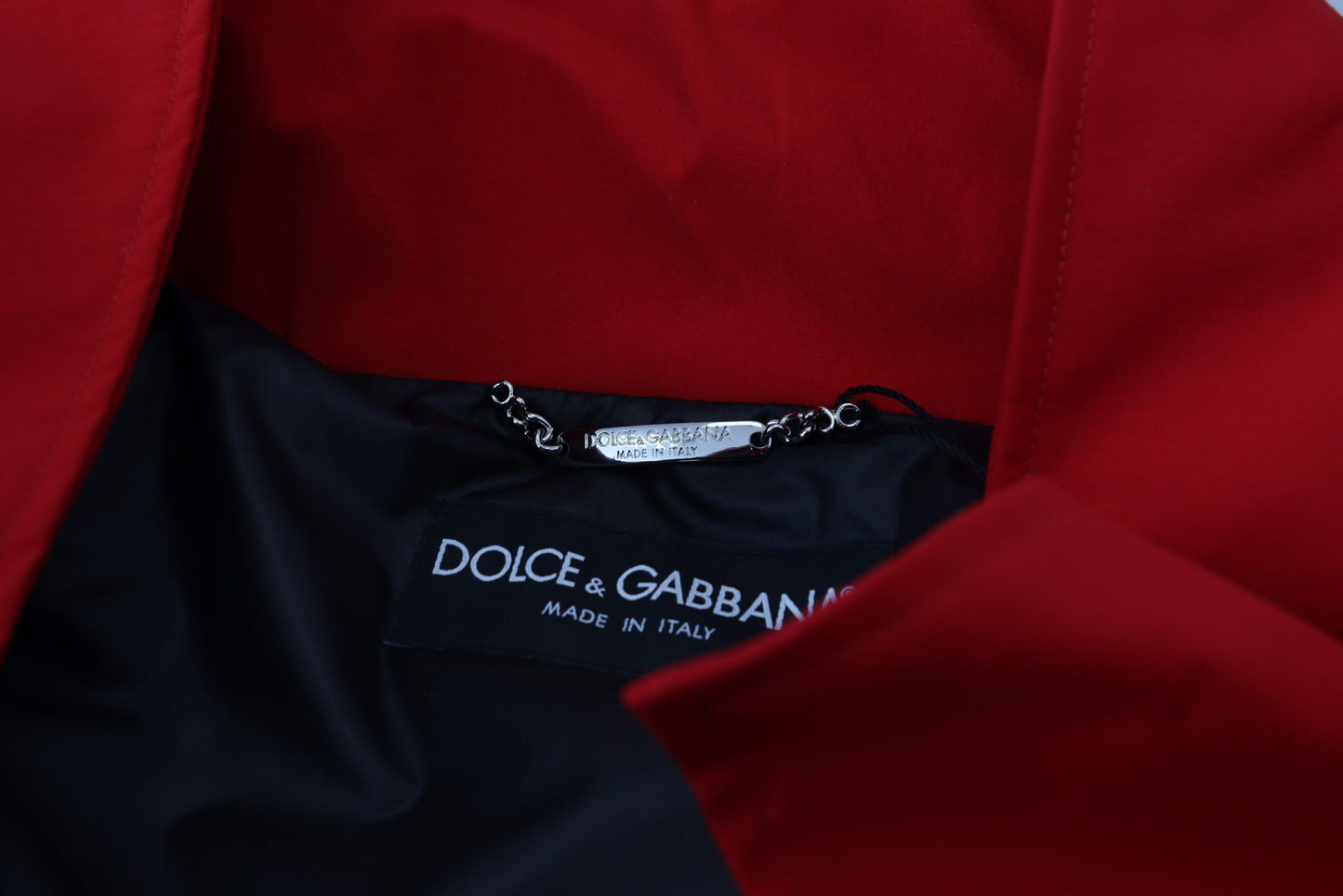 Dolce & Gabbana Sleek Red Lightweight Windbreaker Jacket