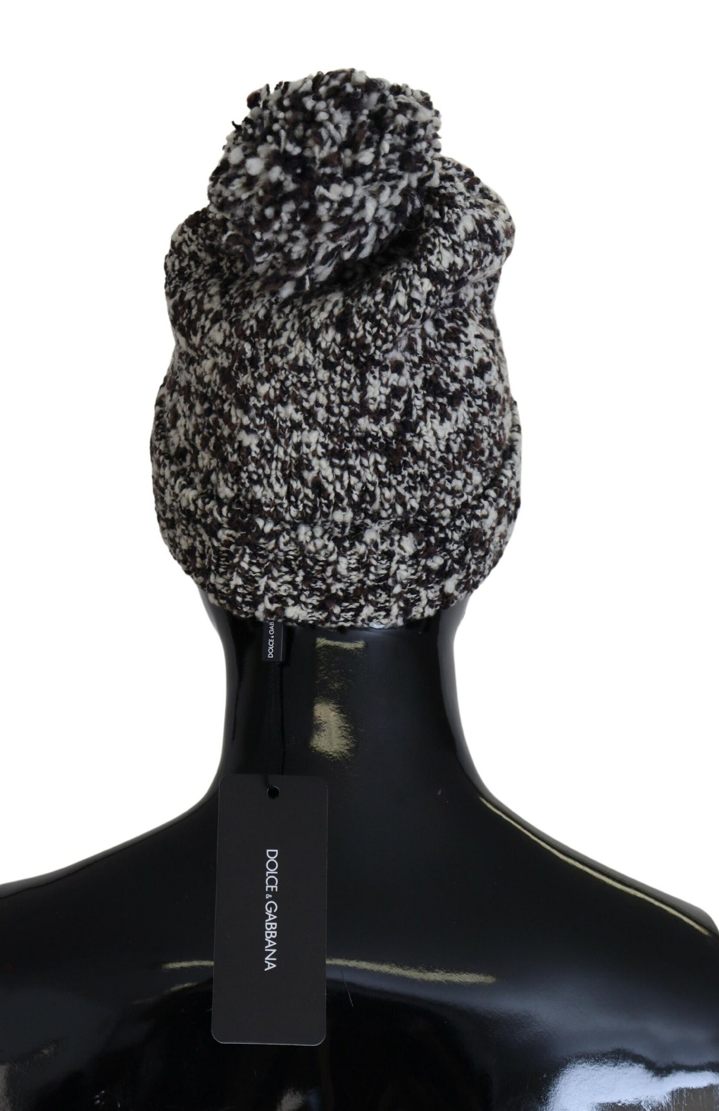 Dolce & Gabbana Multicolor Knit Beanie with Fur Pom