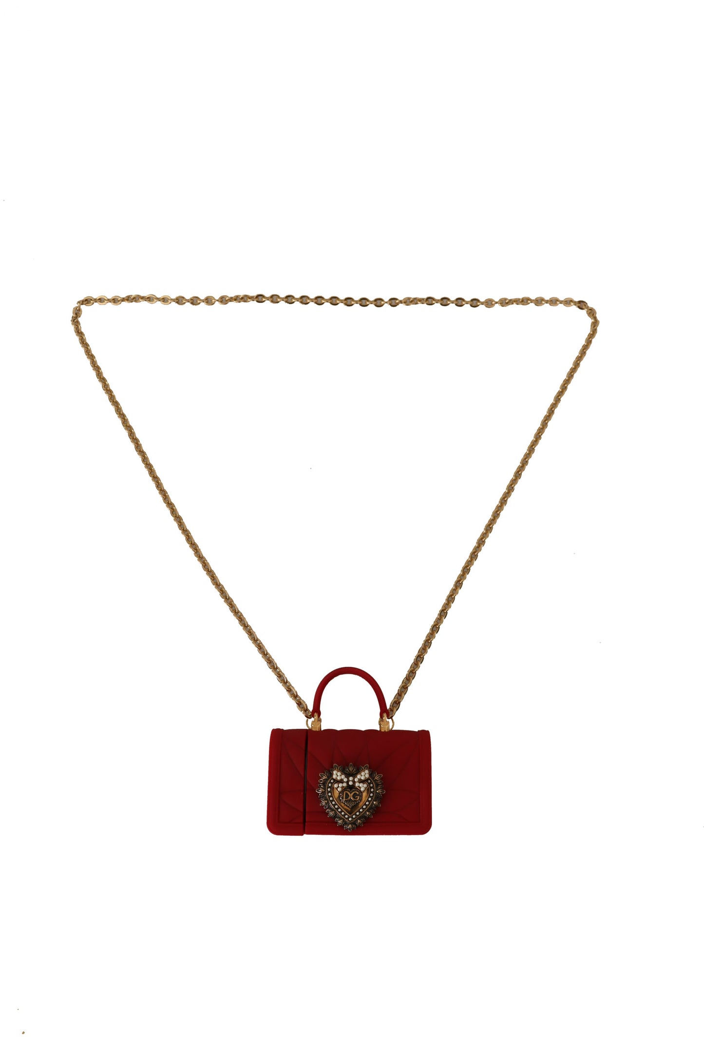 Dolce & Gabbana Gold Chain with Red Devotion Pendant