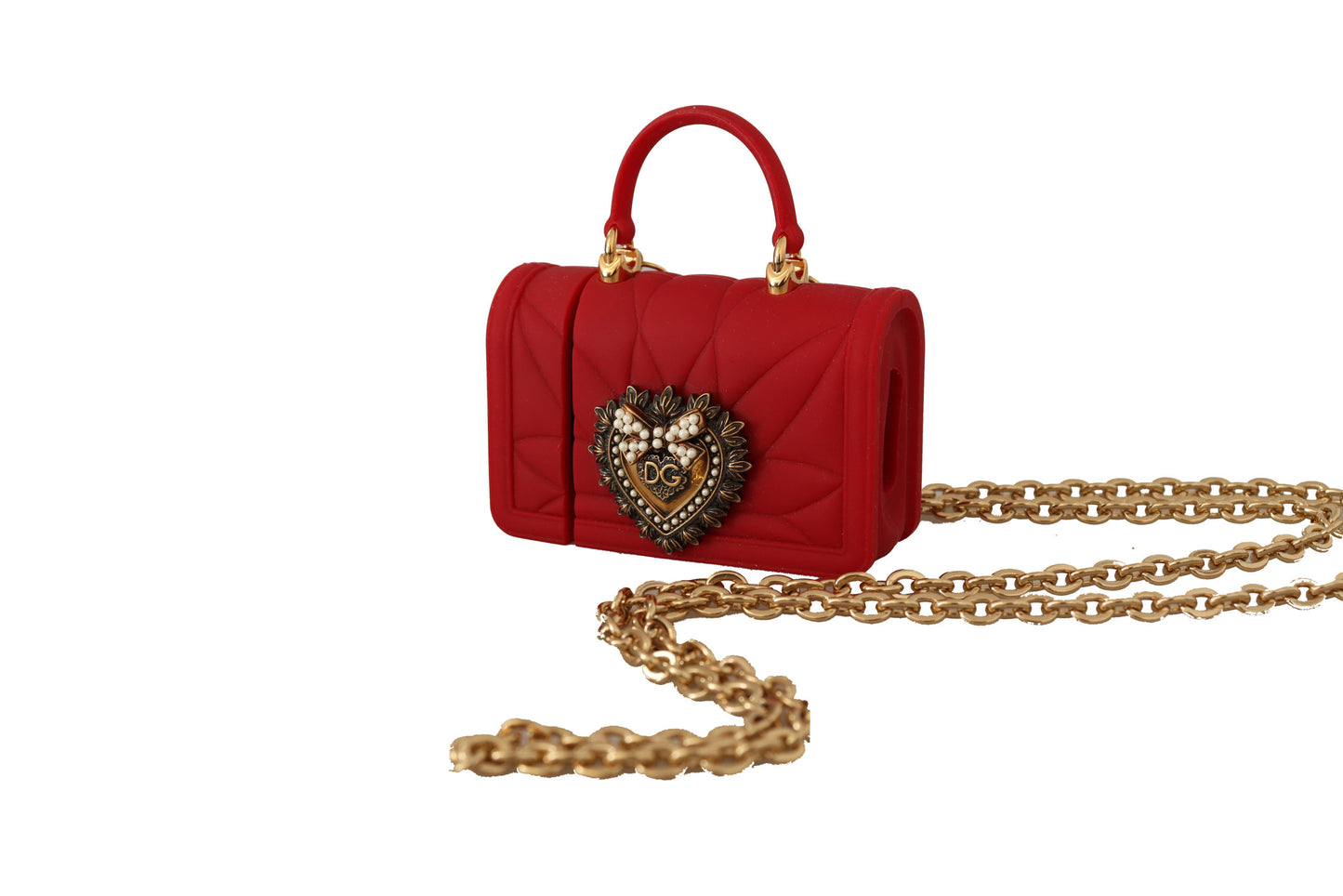 Dolce & Gabbana Gold Chain with Red Devotion Pendant