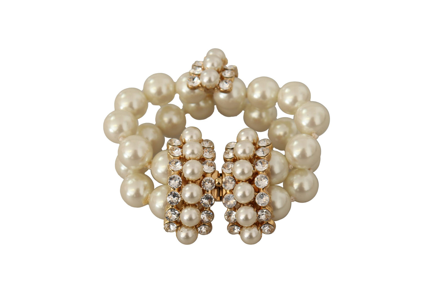 Dolce & Gabbana Elegant Faux Pearl Charm Bracelet