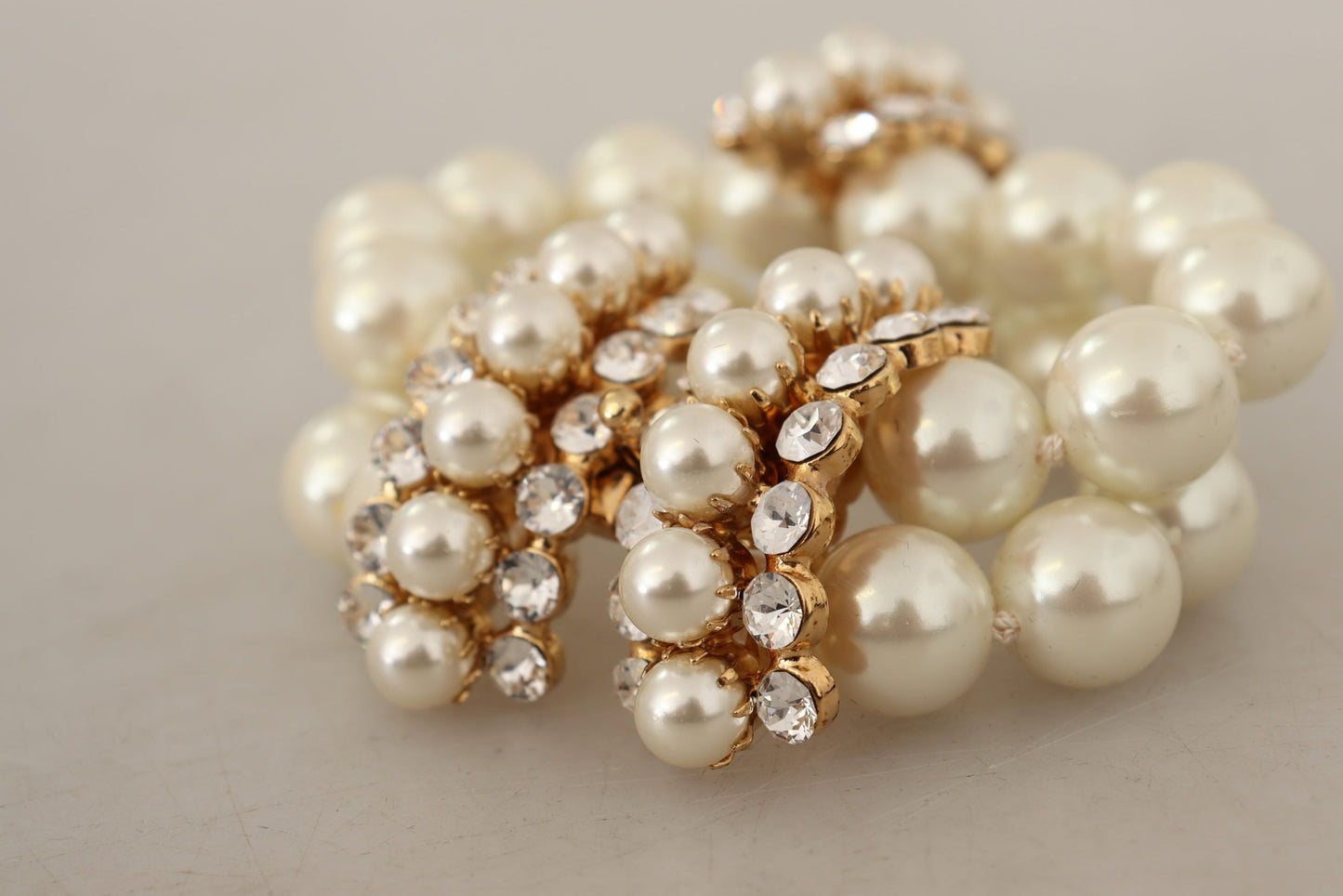 Dolce & Gabbana Elegant Faux Pearl Charm Bracelet