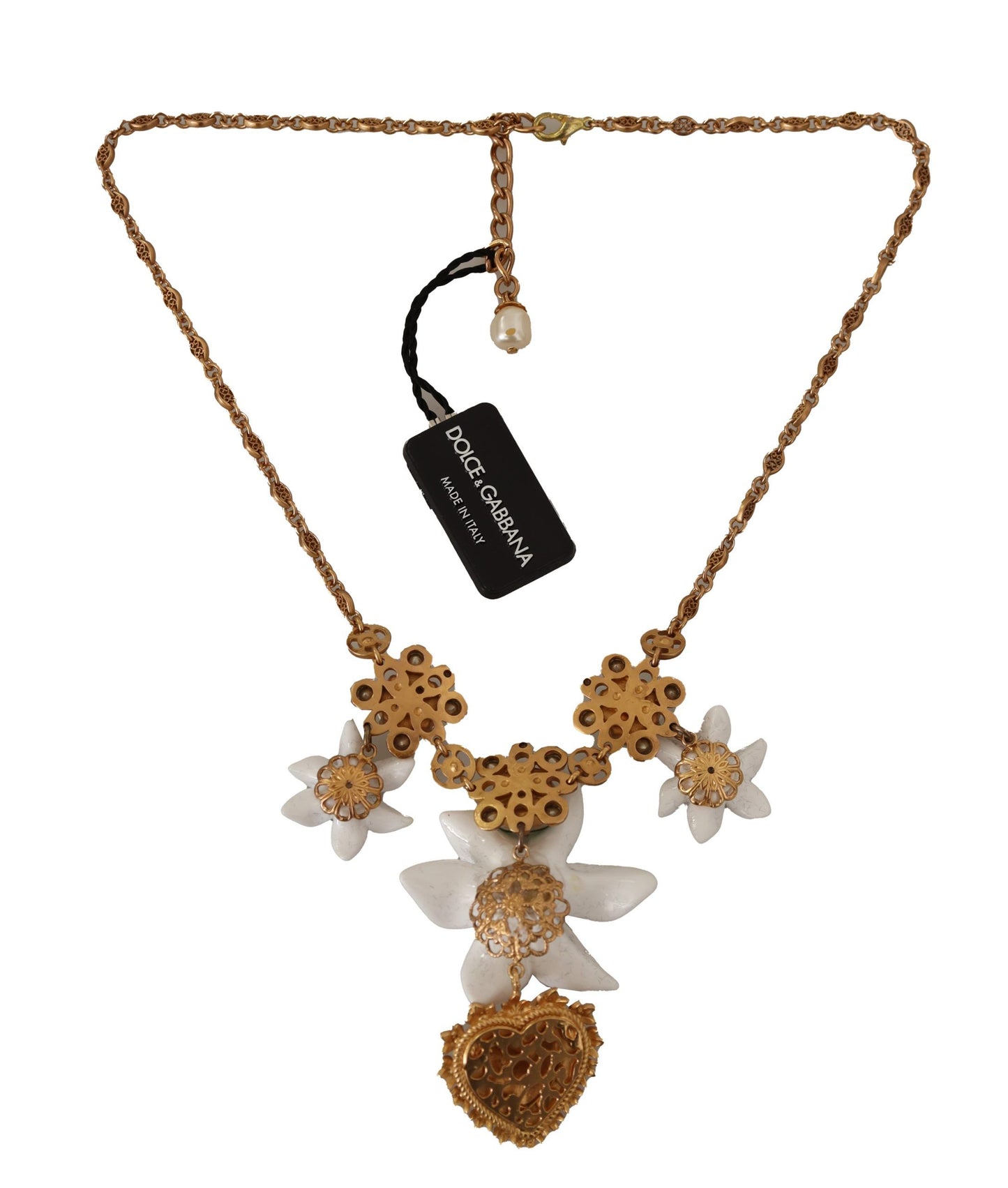 Dolce & Gabbana Elegant Lilium Motif Statement Necklace