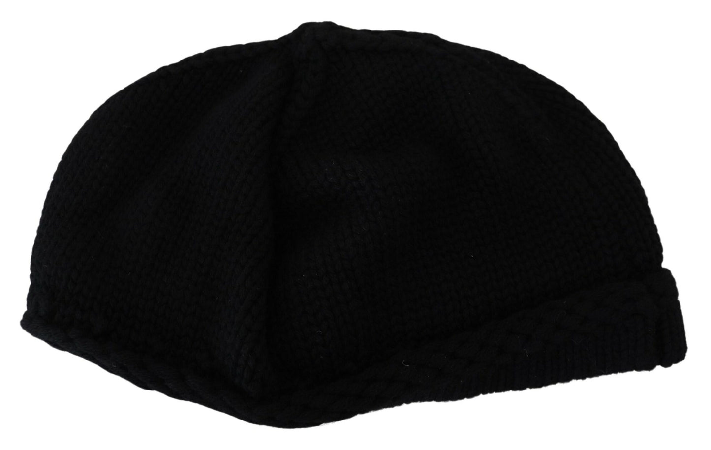 Dolce & Gabbana Elegant Black Virgin Wool Beanie Hat