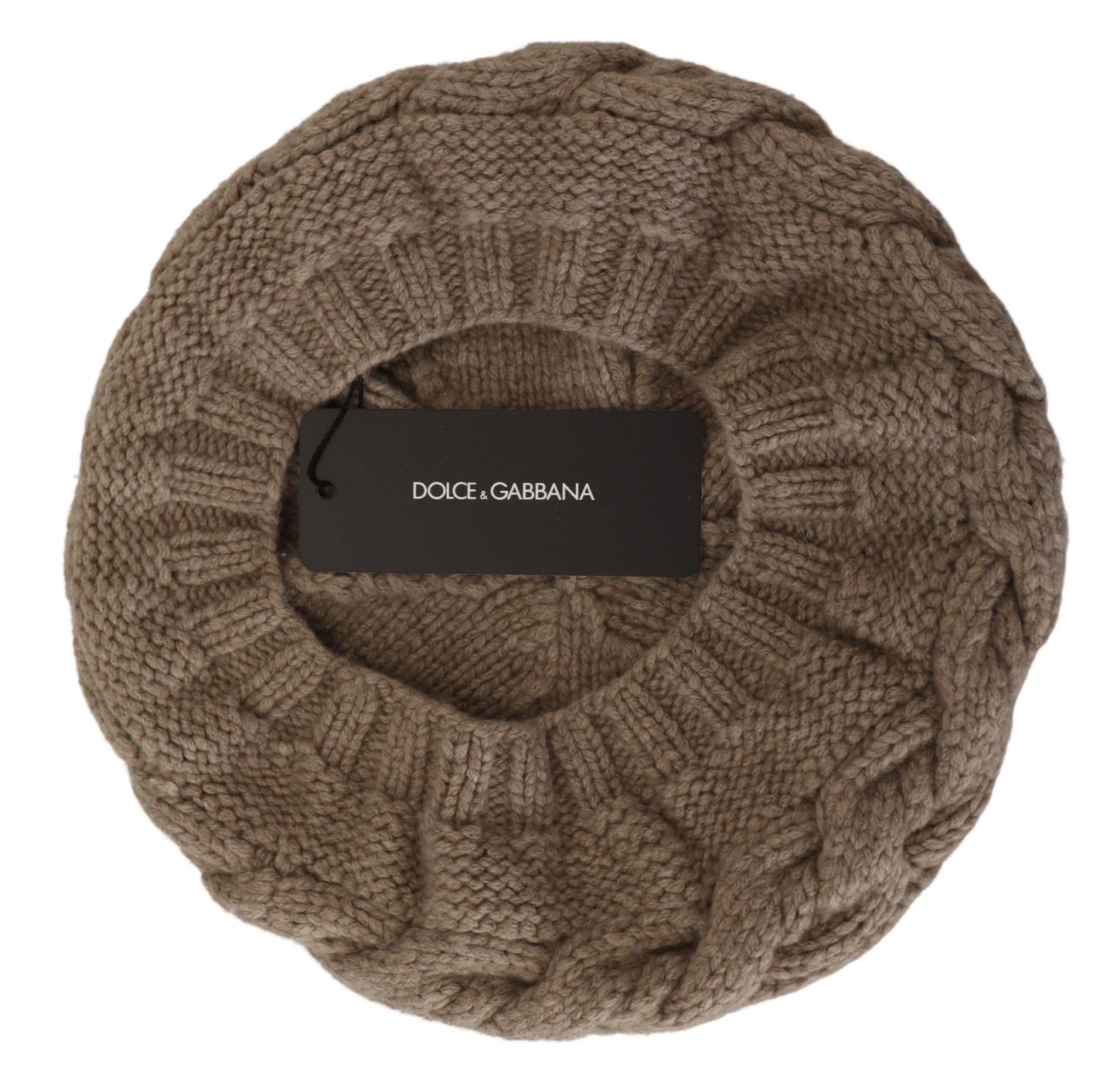 Dolce & Gabbana Elegant Cashmere Knit Beanie in Chic Brown