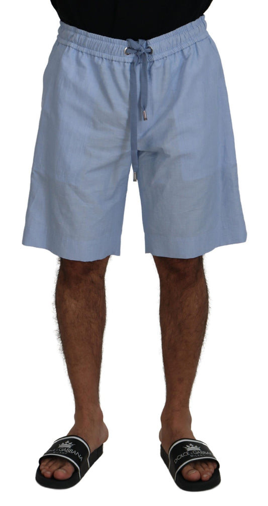 Dolce & Gabbana Light Blue Bermuda Mid Waist Casual Shorts