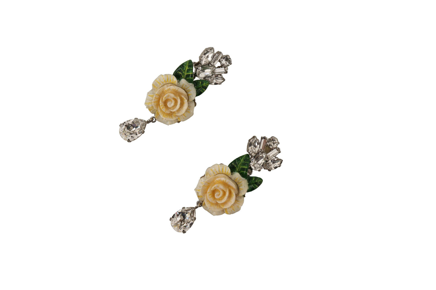 Dolce & Gabbana Elegant Dangling Rose Clip Earrings