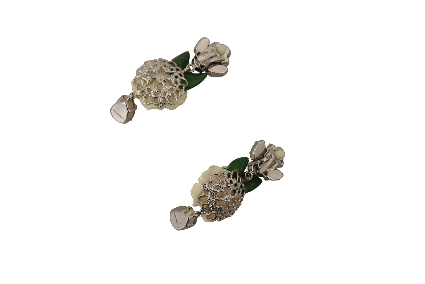 Dolce & Gabbana Elegant Dangling Rose Clip Earrings