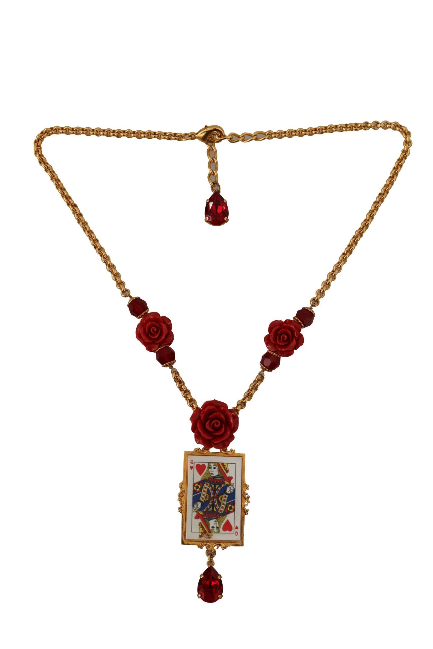 Dolce & Gabbana Queen Card Deck Crystal Necklace