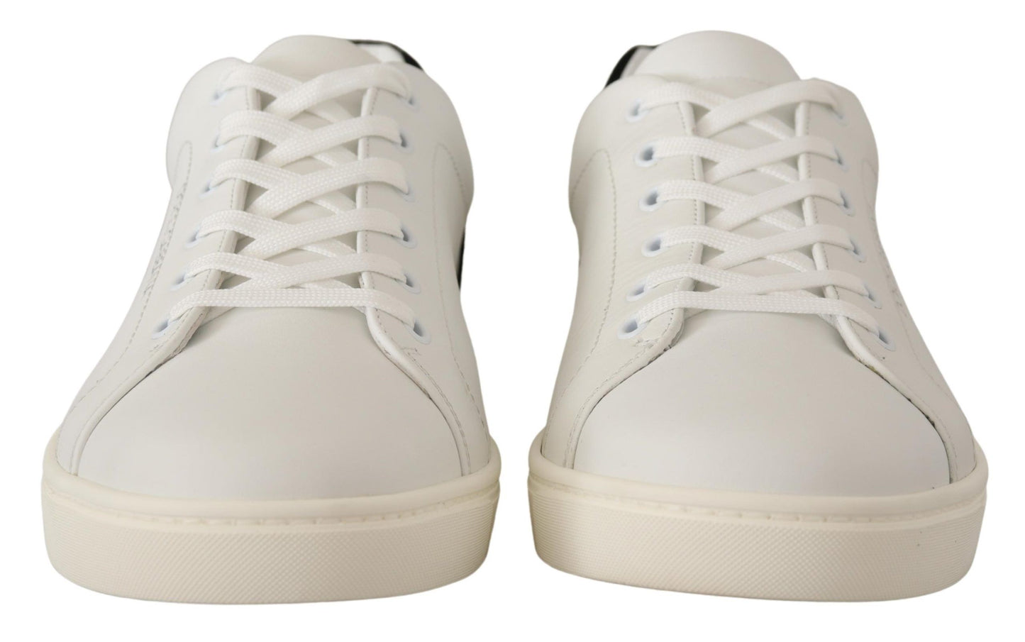 Dolce & Gabbana Elegant White Leather Low-Top Sneakers