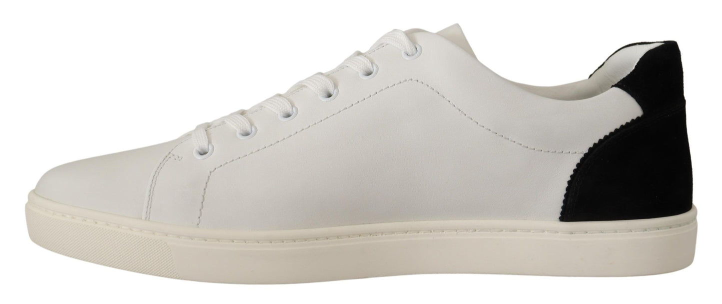 Dolce & Gabbana Elegant White Leather Low-Top Sneakers