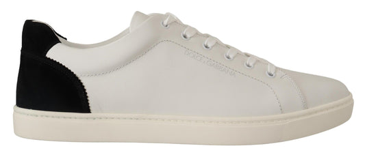 Dolce & Gabbana Elegant White Leather Low-Top Sneakers