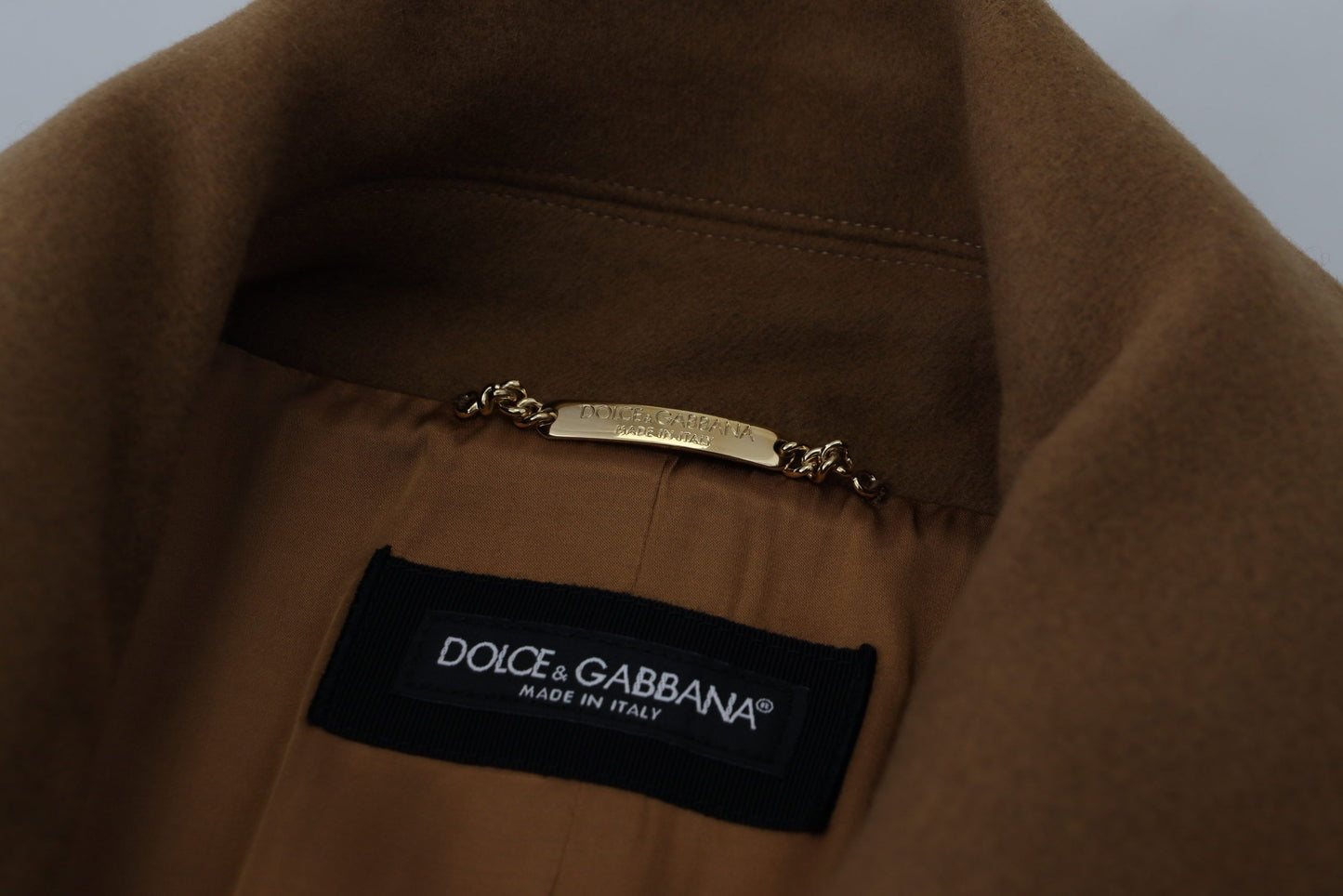 Dolce & Gabbana Elegant Brown Wool Blend Overcoat Jacket