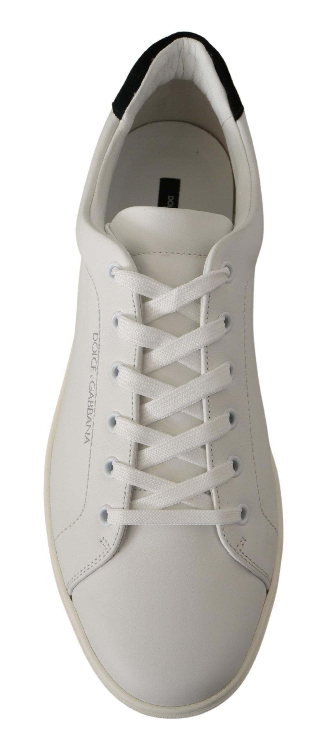 Dolce & Gabbana Elegant White Leather Low-Top Sneakers