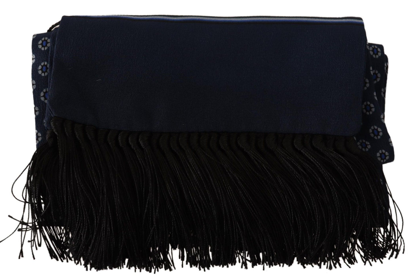 Dolce & Gabbana Elegant Silk Fringed Scarf in Blue Baroque