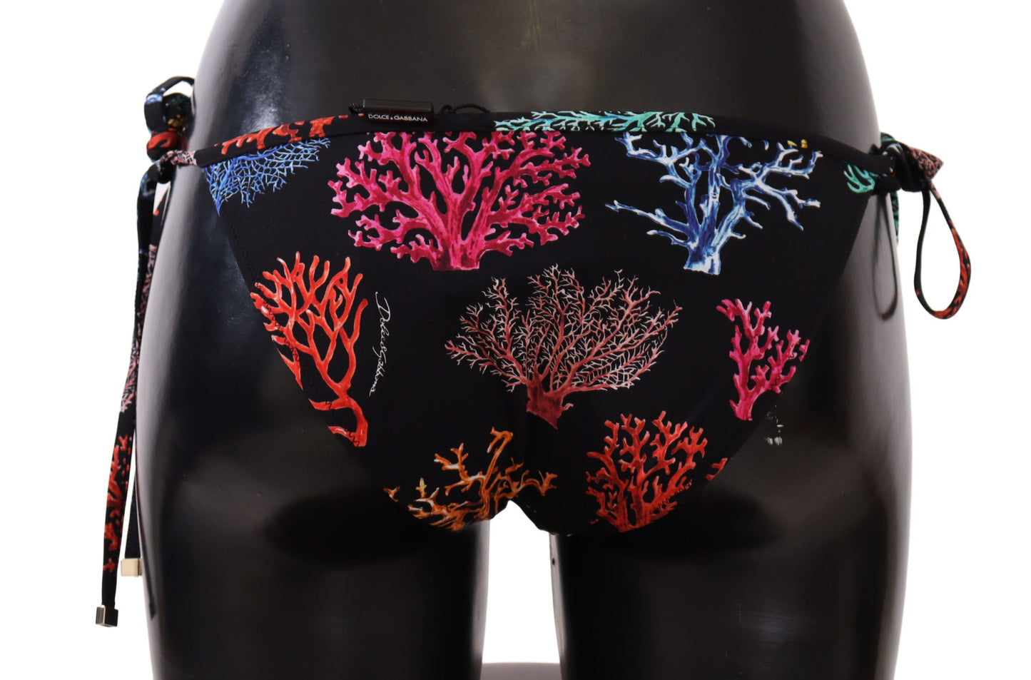 Dolce & Gabbana Elegant Black Coral Printed Bikini Bottom