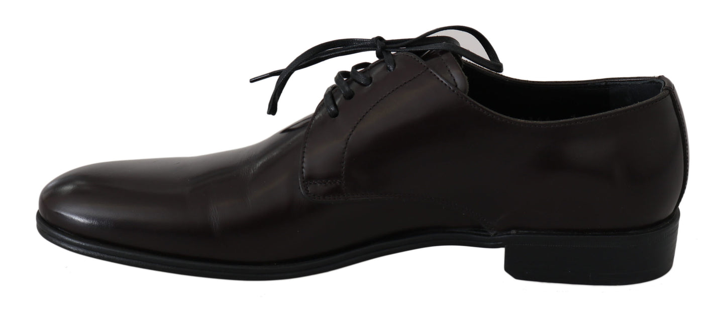 Dolce & Gabbana Elegant Brown Leather Derby Dress Shoes