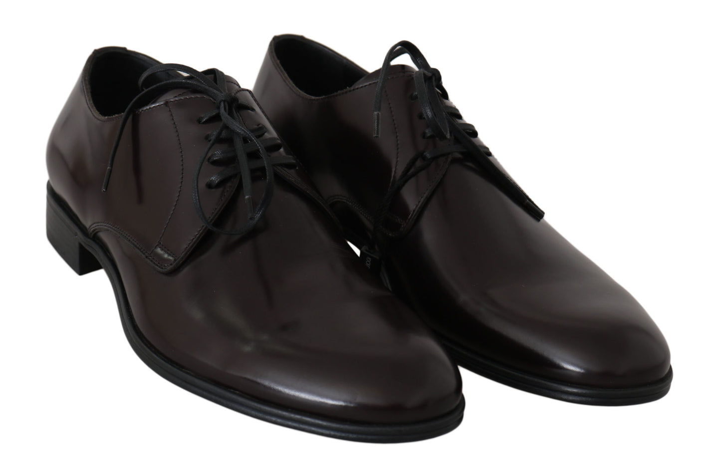 Dolce & Gabbana Elegant Brown Leather Derby Dress Shoes