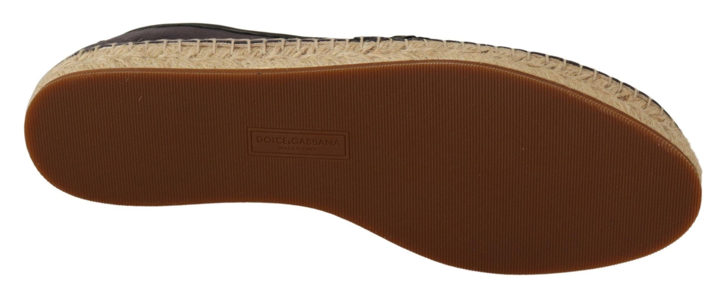 Dolce & Gabbana Elegant Gray Suede Espadrilles Slip-Ons