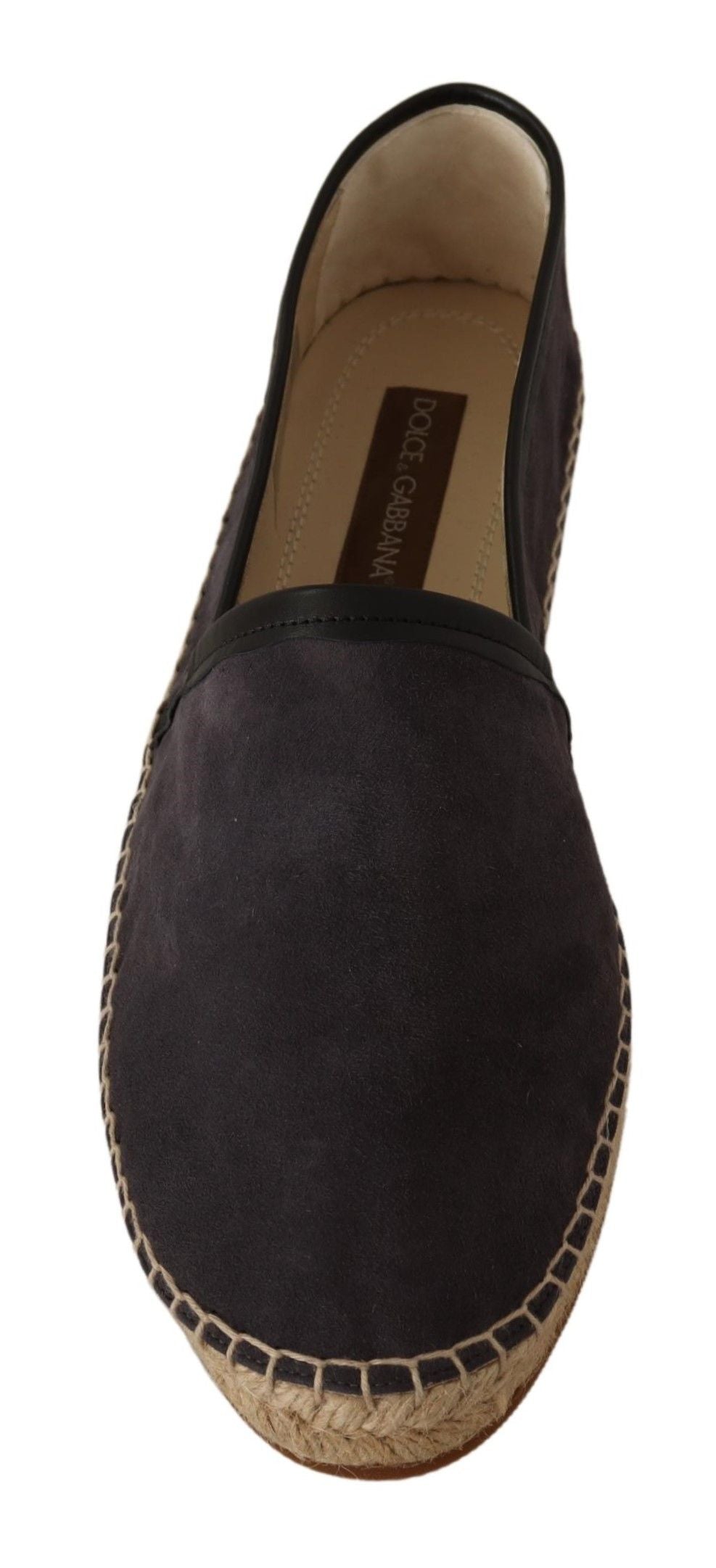 Dolce & Gabbana Elegant Gray Suede Espadrilles Slip-Ons